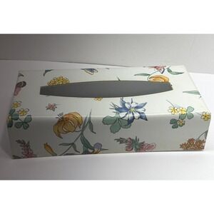 Vintage Rectangle Plastic Tissue Box Cover Flower Floral Cottagecore Grannycore
